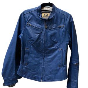 LA MARTINA ARGENTINA CUSTOM MADE BLUE LEATHER JACKET